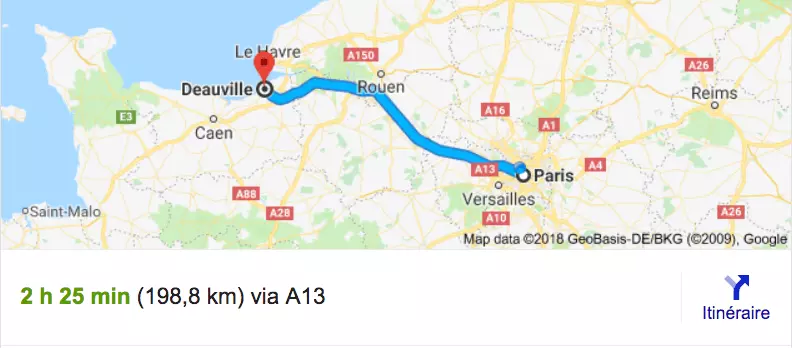Private transfer from Paris to Deauville with driver and car