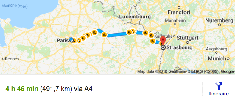 Private transfer from Paris to Strasbourg with driver and car