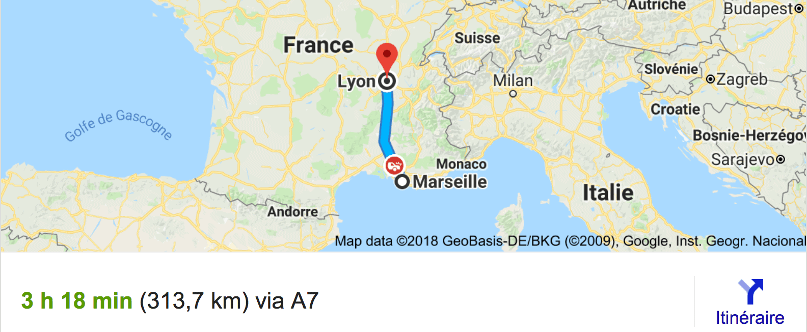 Private transfer from Marseille to Lyon with Driver and Car