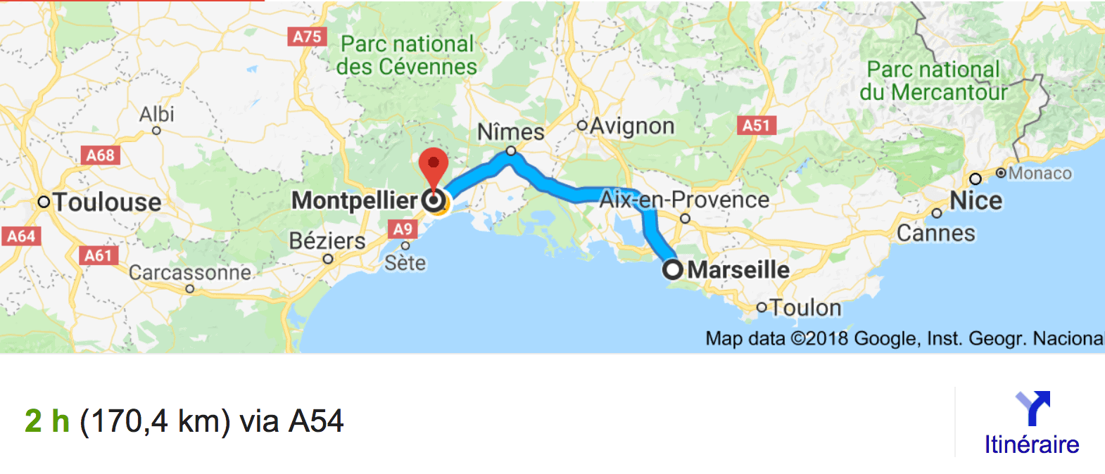 distance montpellier tours voiture