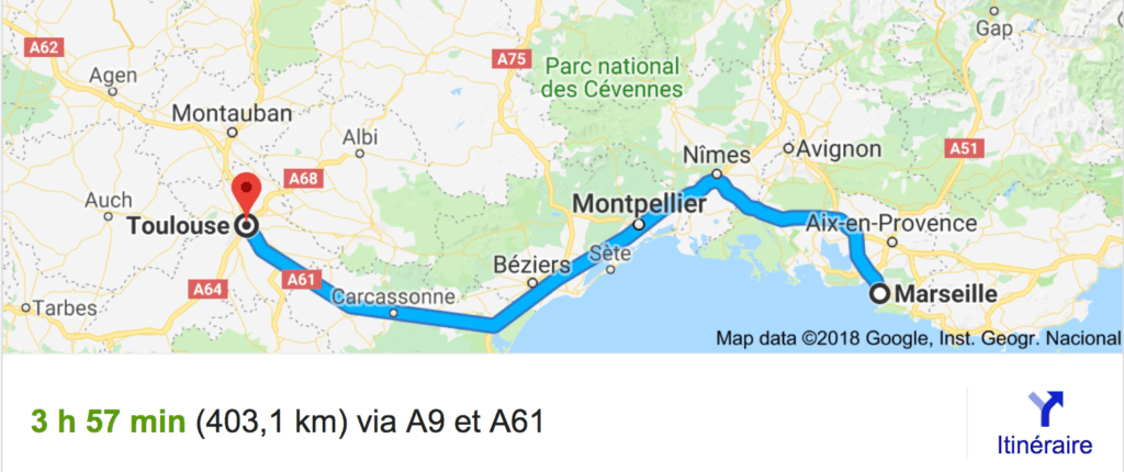 Private transfer from Marseille to Toulouse with Driver and Car