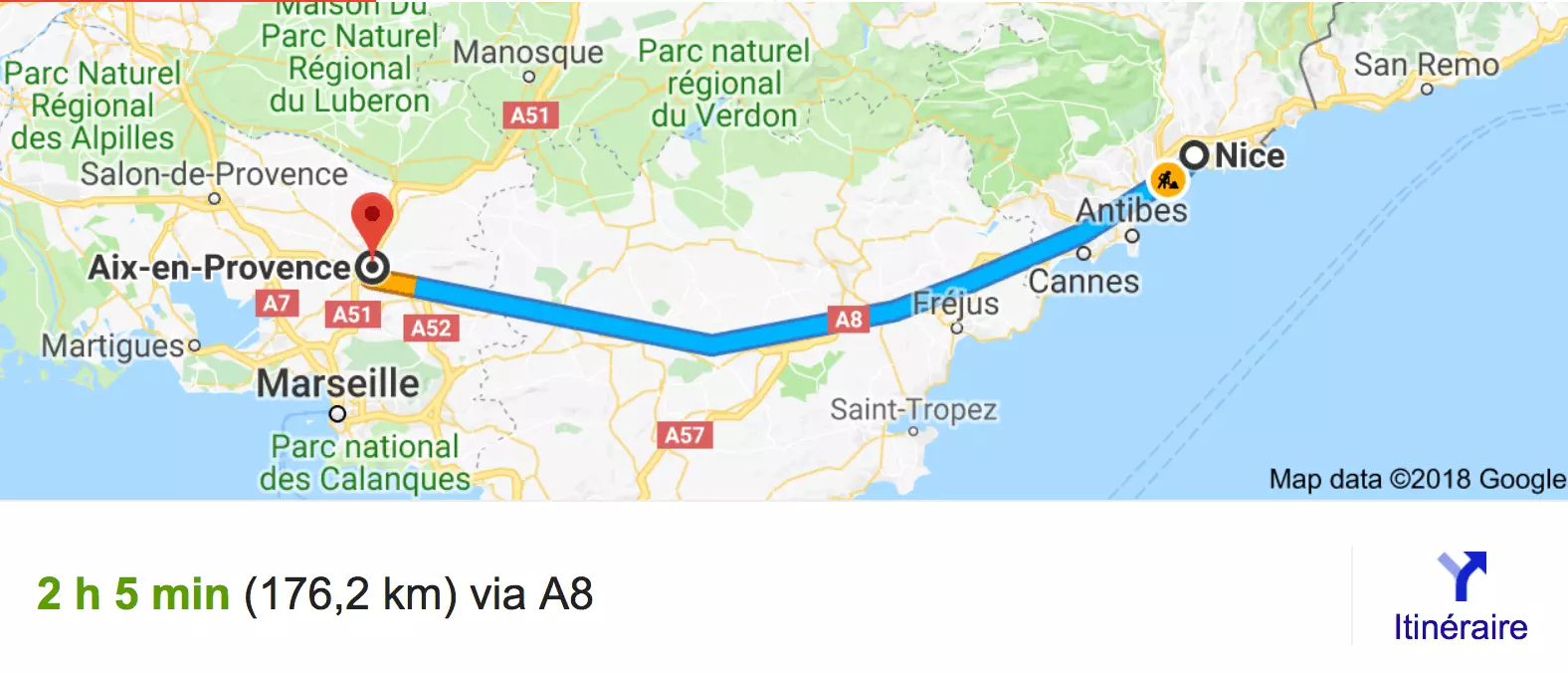 travel from nice to aix en provence