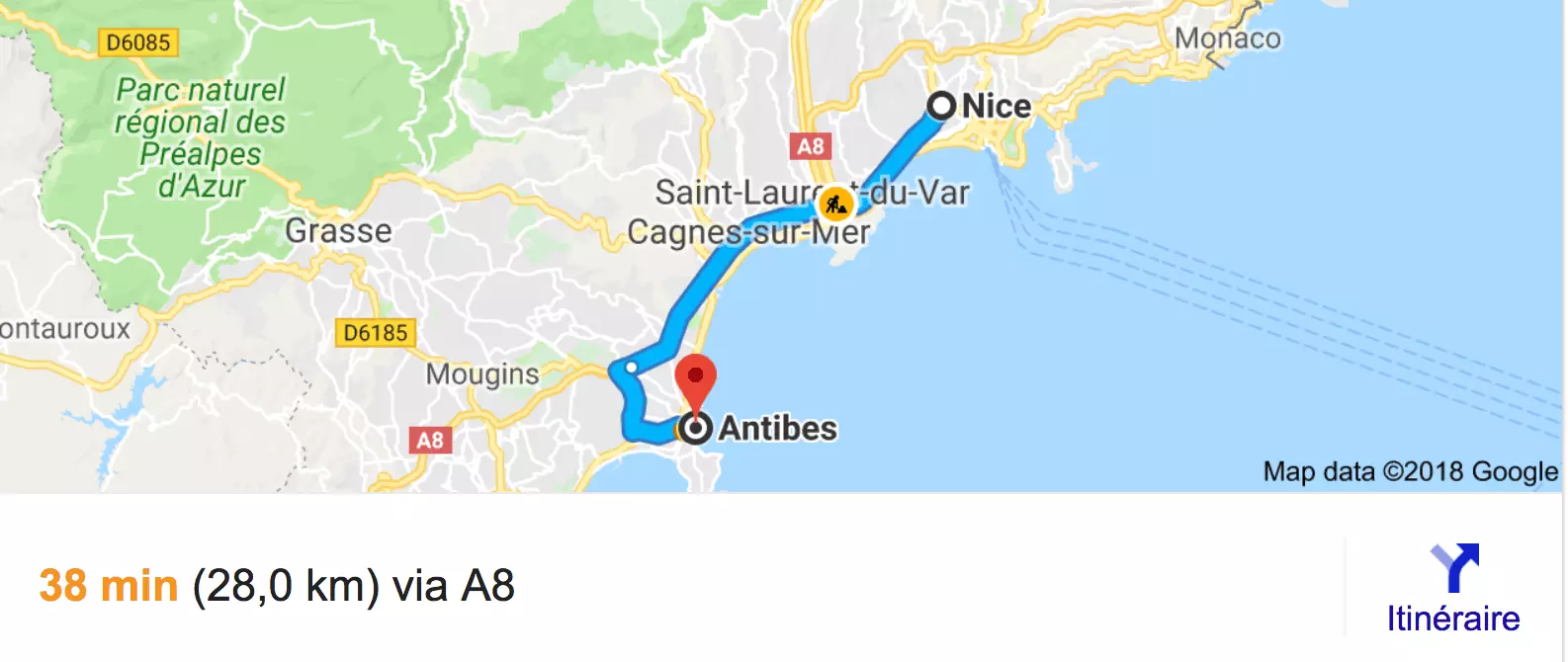 Private transfer from Nice to Antibes with Driver and Car