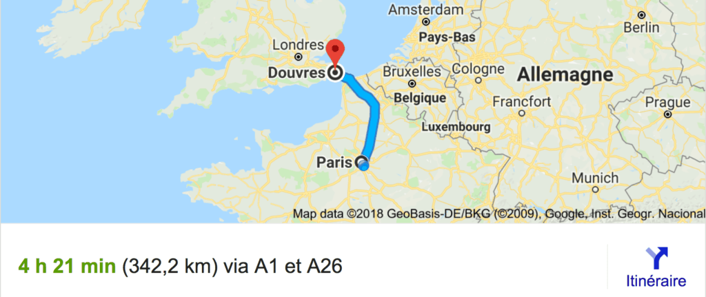 travel from dover to paris