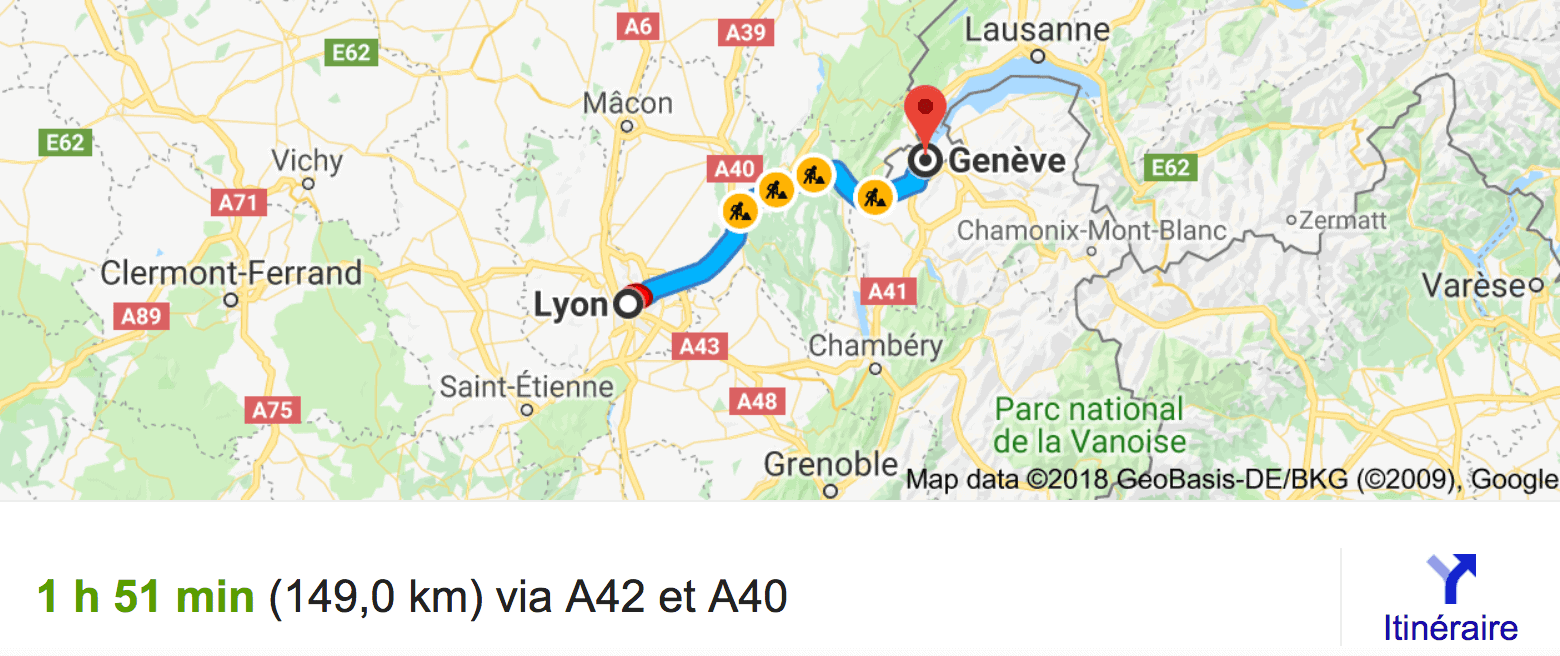 Private transfer from Lyon to Geneva with Driver and Car