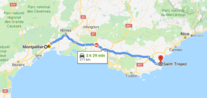transfer Montpellier Saint Tropez