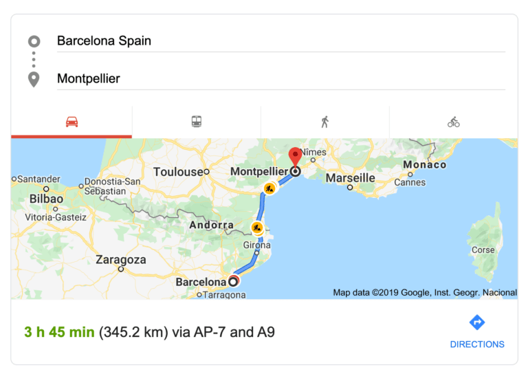 Private transfer from Barcelona to Montpellier with Driver and Car