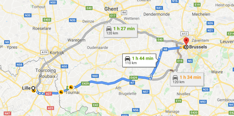 Distance Lille Bruxelles