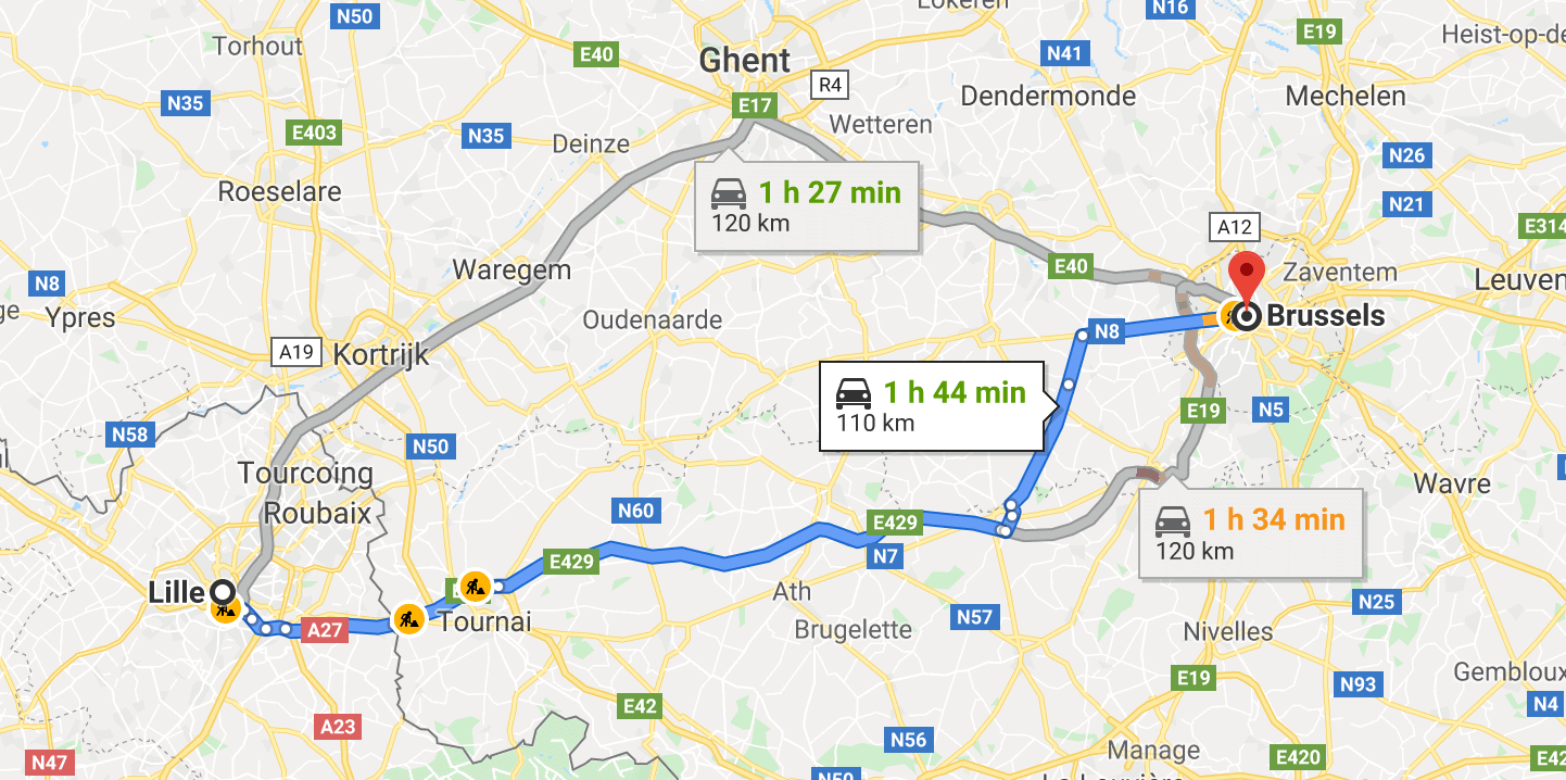Private transfer from Lille to Brussels with Driver and Car