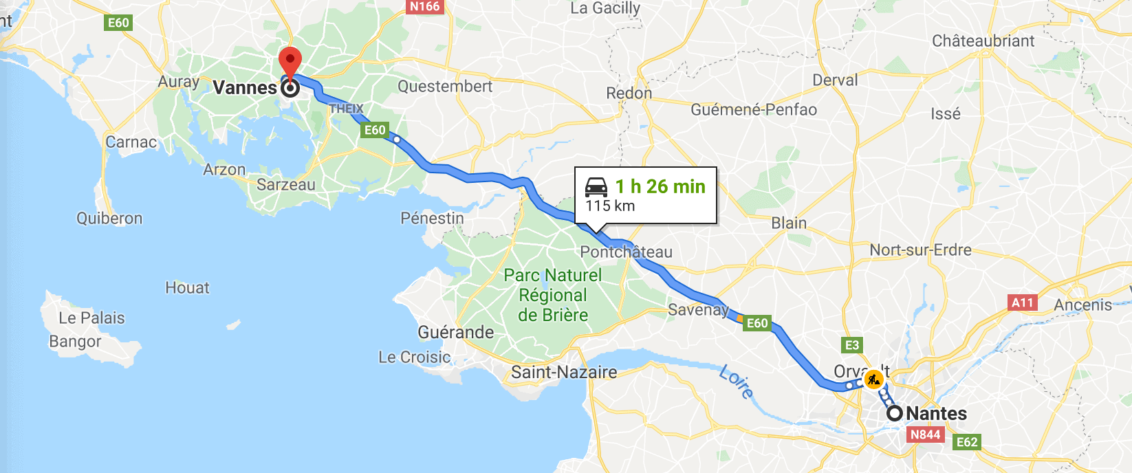 Private transfer from Nantes to Vannes with driver and car Private transfer from Nantes to Vannes with driver and car