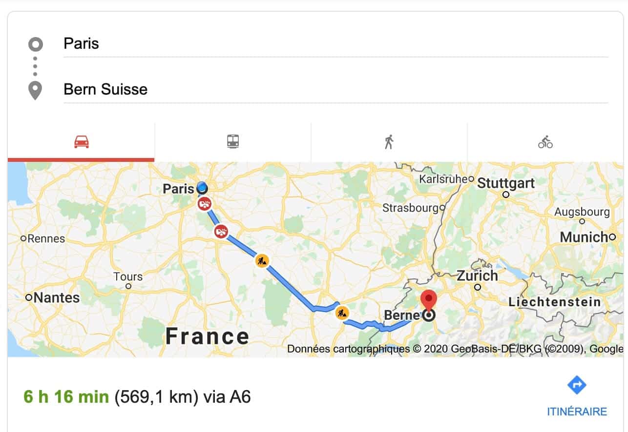 Private transfer from Paris to Bern with Driver and Car