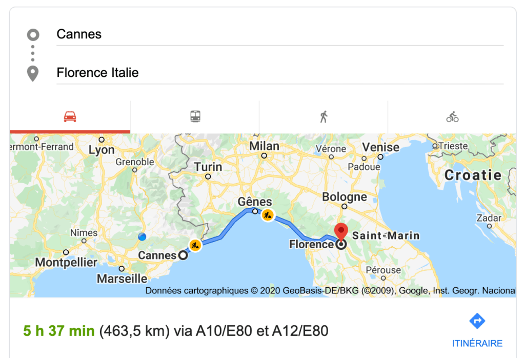 transfer cannes florence